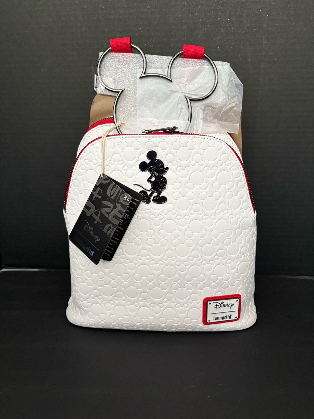 New Loungefly Disney Mickey Mouse Figural Handle Mini Backpack Exclusive